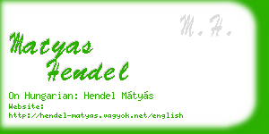 matyas hendel business card